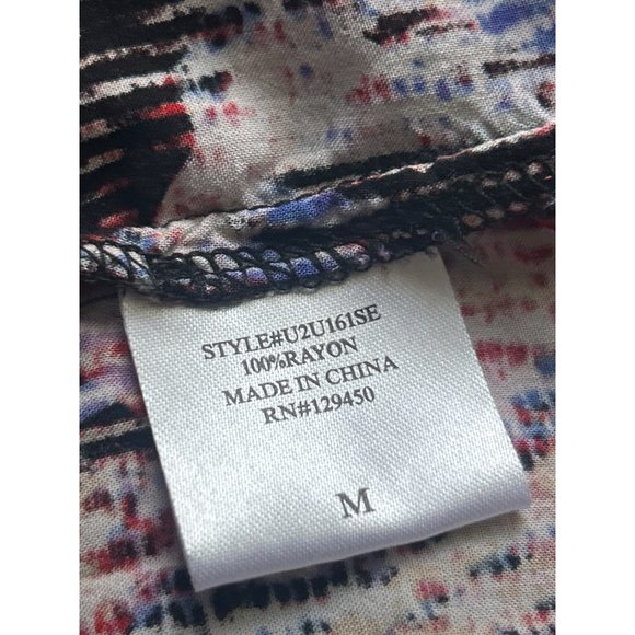 Brina & Em, Multicolored, 3/4 Sleeve Top With Front Tie, Size Medium - Picture 6 of 8